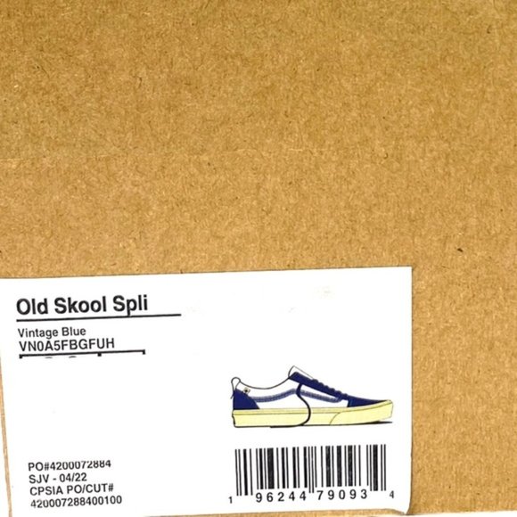 VANS Old Skool Split VR3 Low Top Shoes Suede Blue White For Women VN0A5FBGFUH - Picture 8 of 9